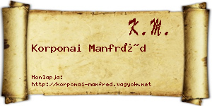 Korponai Manfréd névjegykártya